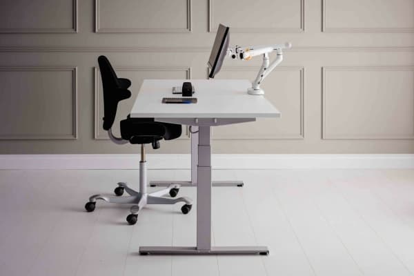 Bakker Elkhuizen Flexible Dual - Monteringssats - justerbara dubbla armar med mekanisk fjäder - för 2 monitorer - aluminium, stål, ABS-plast, termopl
