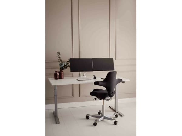 Bakker Elkhuizen Flexible Dual - Monteringssats - justerbara dubbla armar med mekanisk fjäder - för 2 monitorer - aluminium, stål, ABS-plast, termopl