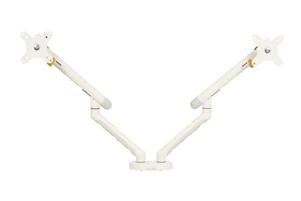 Bakker Elkhuizen Flexible Dual - Monteringssats - justerbara dubbla armar med mekanisk fjäder - för 2 monitorer - aluminium, stål, ABS-plast, termopl Vit