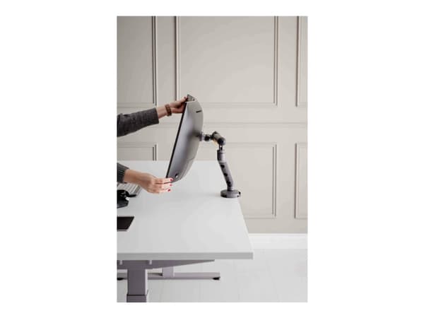 Bakker Elkhuizen Flexible Single - Monteringssett - justerbar arm med mekanisk fjær - for Skjerm - aluminium, stål, ABS-plast, termoplastgummi (TPR),