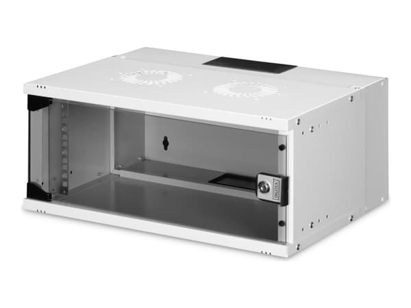 Digitus SOHO PRO Series - Skåp - 540 x 400 mm (BxD) - väggmontering - RAL 7035, ljusgrå - 4U - 19"