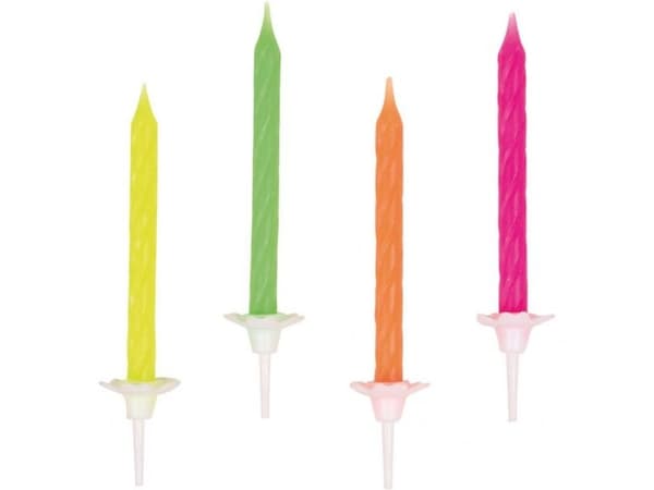 Amscan 551819, Grön, Orange, Rosa, Gul, 10 styck, Candles, 63 mm