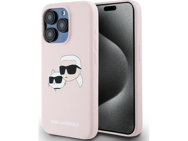 Karl Lagerfeld KLHMP15XSKCHPPLP iPhone 15 Pro Max 6,7" Rosa/rosa hardt deksel Silikon Karl & Choupette MagSafe