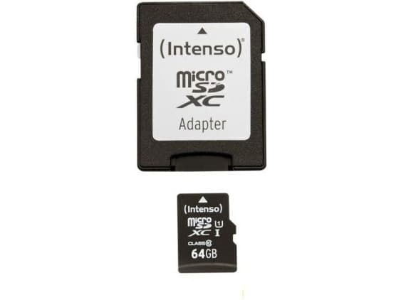 Intenso Premium - Flashminnekort (microSDXC til SD-adapter inkludert) - 64 GB - UHS Class 1 / Class10 - microSDXC UHS-I