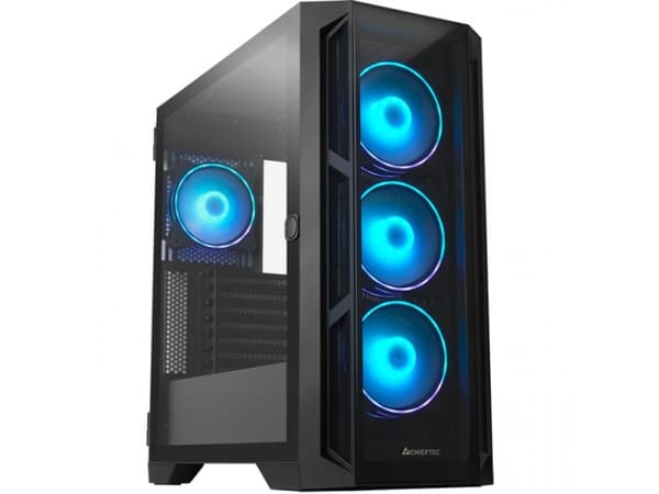 Chieftec Gamer Series APEX - Tower - ATX - genomskinlig sidopanel (härdat glas) - ingen strömförsörjning (ATX) - svart - USB/ljud