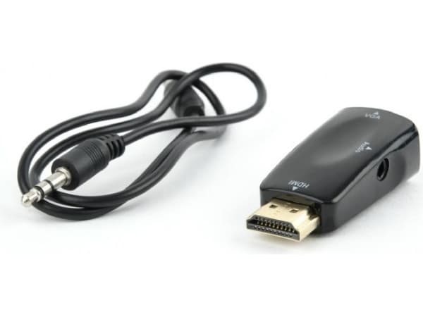 Gembird AB-HDMI-VGA-02, Sort, 22 mm, 44 mm, 15 mm, 15 g, 298 mm
