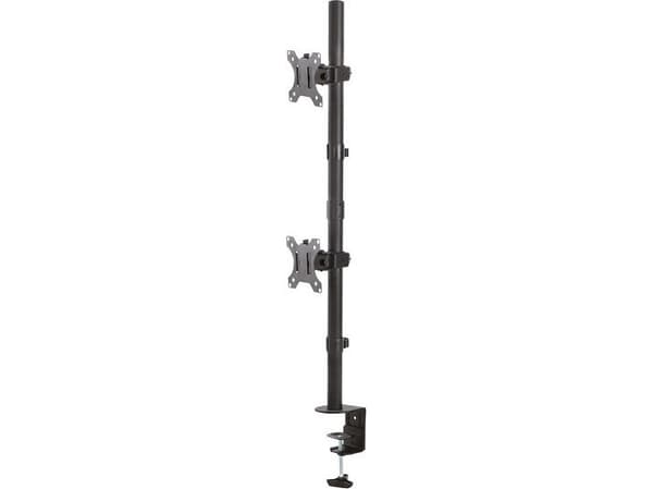 Neomounts FPMA-D550DV - Monteringssats - för 2 LCD-bildskärmar - svart - skärmstorlek: 10"-32" - klämma, monterbar, skyddshylsa, disk-monteringsbar