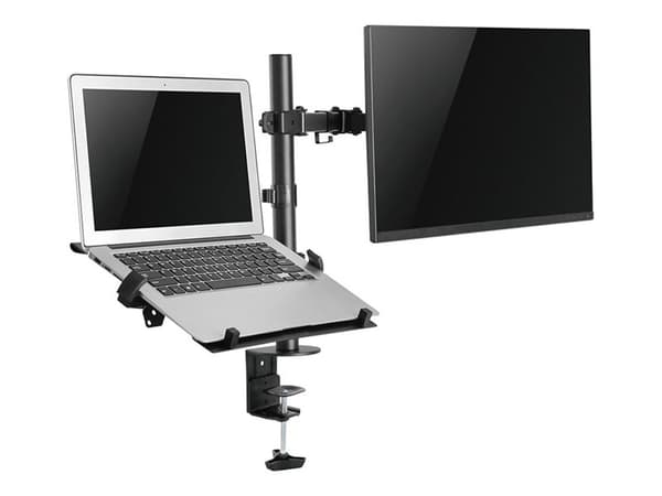 Neomounts FPMA-D550NOTEBOOK - Monteringssats - fullständig rörelse - för LCD-bildskärm/bärbar dator - svart - skärmstorlek: 10"-32" - klämma, monterb