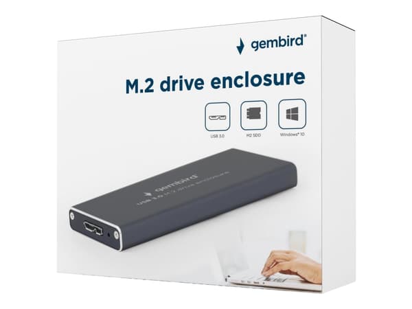 Gembird EE2280-U3C-01, SSD-inkapsling, M.2, USB 3.2 Gen 1 (3.1 Gen 1), USB-anslutning, Svart