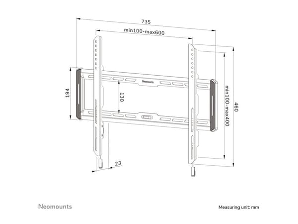 Neomounts WL30-550BL16 - Monteringssett (veggplate, brakettadapter) - for LCD-skjerm