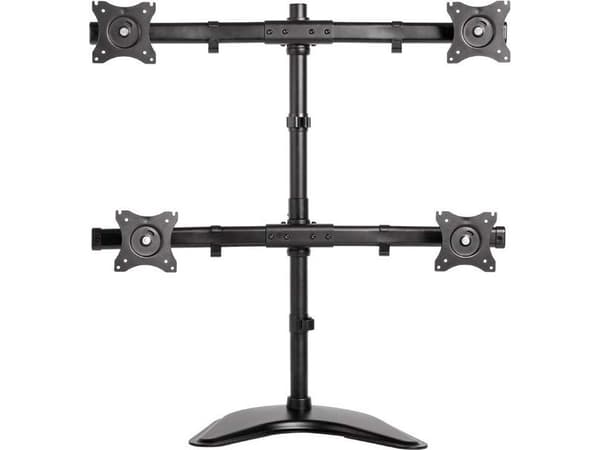 Neomounts NM-D335D4 - Stativ - full bevegelse - for 4 LCD-skjermer - svart - skjermstørrelse: 10"-27" - skrivebordsstativ, klemmemonterbar, malje, sk