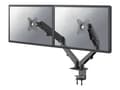 Miniatyrbild 1 av 5: Neomounts DS70-700BL2 - Monteringssats (bordsmontering) - justerbar dubbelarm med full rörelse - för 2 LCD-skärmar - svart - skärmstorlek: 17"-27" -