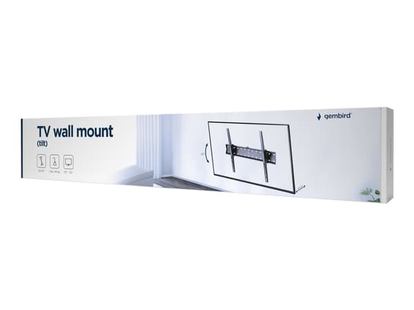 Gembird WM-70T-02, 177,8 cm (70"), 200 x 200 mm, 600 x 400 mm, -12 - 12°, Metall, Sort