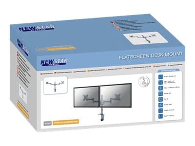 Neomounts FPMA-D1330D - Monteringssett - full bevegelse - for 2 LCD-skjermer - sølv - skjermstørrelse: 10"-27" - klemmemonterbar, malje, skrivebordsm