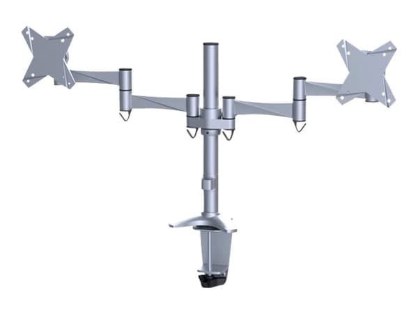 Neomounts FPMA-D1330D - Monteringssett - full bevegelse - for 2 LCD-skjermer - sølv - skjermstørrelse: 10"-27" - klemmemonterbar, malje, skrivebordsm
