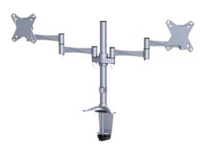 Neomounts FPMA-D1330D - Monteringssett - full bevegelse - for 2 LCD-skjermer - sølv - skjermstørrelse: 10"-27" - klemmemonterbar, malje, skrivebordsm