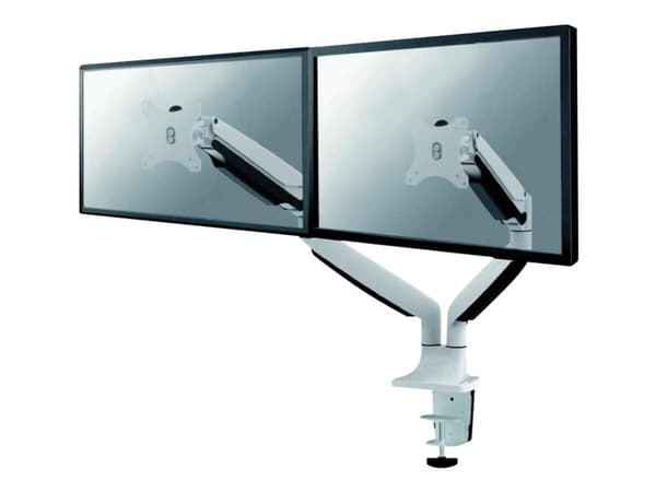 Neomounts NM-D750D - Monteringssett - full bevegelse - for 2 LCD-skjermer - hvit - skjermstørrelse: 10"-32" - klemmemonterbar, malje, skrivebordsmont Hvit