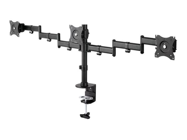 Neomounts NM-D135D3 - Monteringssats - fullständig rörelse - för 3 LCD-bildskärmar - svart - skärmstorlek: 10"-27" - klämma, monterbar, skyddshylsa,