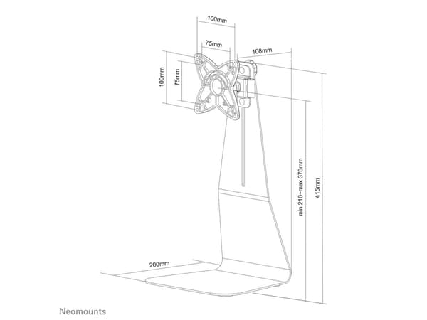Neomounts FPMA-D850BLACK, Frittstående, 10 kg, 25,4 cm (10"), 68,6 cm (27"), 100 x 100 mm, Sort