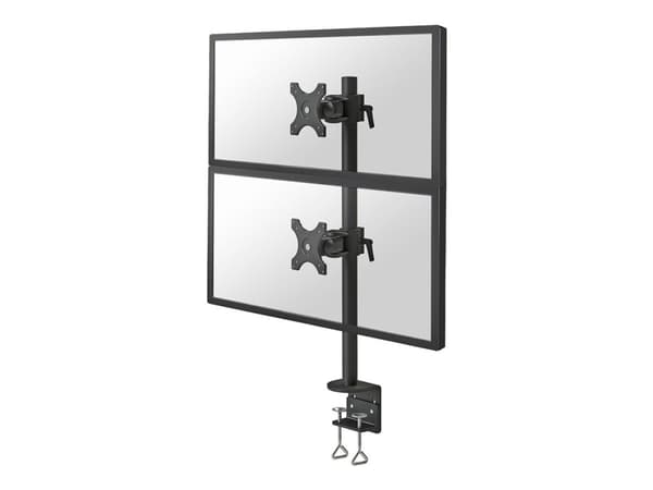 Neomounts FPMA-D700DV - Monteringssats - fullständig rörelse - för 2 LCD-bildskärmar - svart - skärmstorlek: 10"-27" - klämma, monterbar, disk-monter