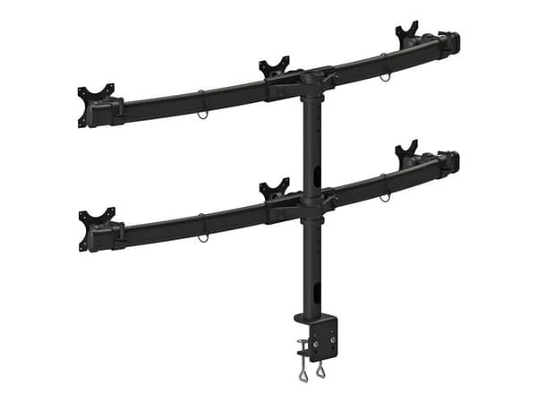Neomounts FPMA-D700D6 - Monteringssett - full bevegelse - for 6 LCD-skjermer - svart - skjermstørrelse: 19"-27" - klemmemonterbar, skrivebordsmonterb