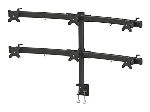 Neomounts FPMA-D700D6 - Monteringssett - full bevegelse - for 6 LCD-skjermer - svart - skjermstørrelse: 19"-27" - klemmemonterbar, skrivebordsmonterb