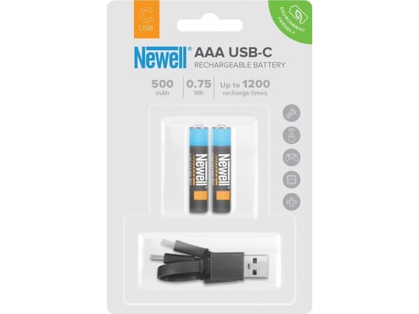 Newell NEWELL AAA batteri USB-C 500 mAh 2 stk blisterpakning