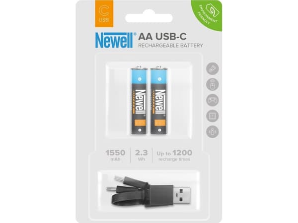 Newell NEWELL AA batteri USB-C 1550 mAh 2 stk blisterpakning