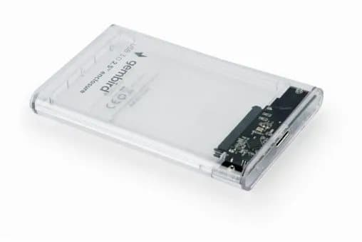 Gembird EE2-U3S9-6, HDD-kabinett, 2.5", SATA, 5 Gbit/s, USB-tilkobling, Gjennomsiktig Gjennomsiktig