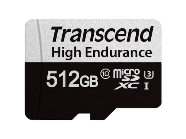 Transcend USD350V - Flashminnekort (microSDXC til SD-adapter inkludert) - 512 GB - UHS-I U3 / Class10 - microSDXC UHS-I