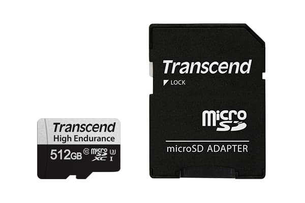 Transcend USD350V - Flashminnekort (microSDXC til SD-adapter inkludert) - 512 GB - UHS-I U3 / Class10 - microSDXC UHS-I