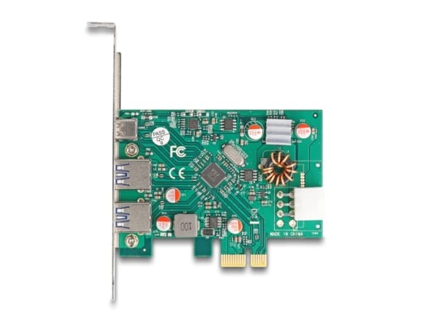 DeLOCK 90229, PCIe, USB 3.2 Gen 1 (3.1 Gen 1), USB Type-C, PCIe 2.0, Grønn, 5 Gbit/s, 1 stk