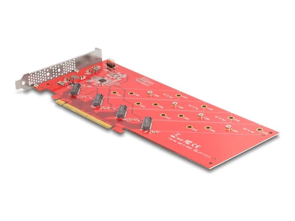 Delock - Gränssnittsadapter - M.2 - M.2 NVMe Card - PCIe 4.0 x16 Röd