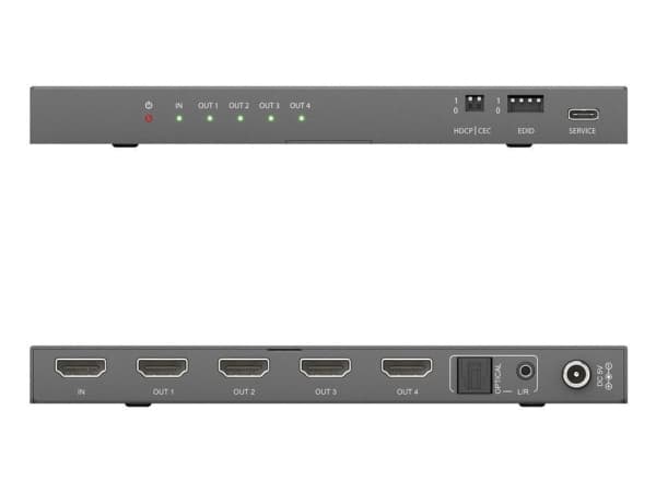 PureTools PT-SP-HD14-48G, HDMI, 4x HDMI, 3,5 mm, 7680 x 4320 pixlar, Svart, Stål