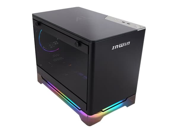 IN WIN A1 Prime - Mini-ITX-tårn - sidepanel med vindu (herdet glass) 750 watt (ATX12V 2.52/ PS/2) - svart - USB/lyd Sort