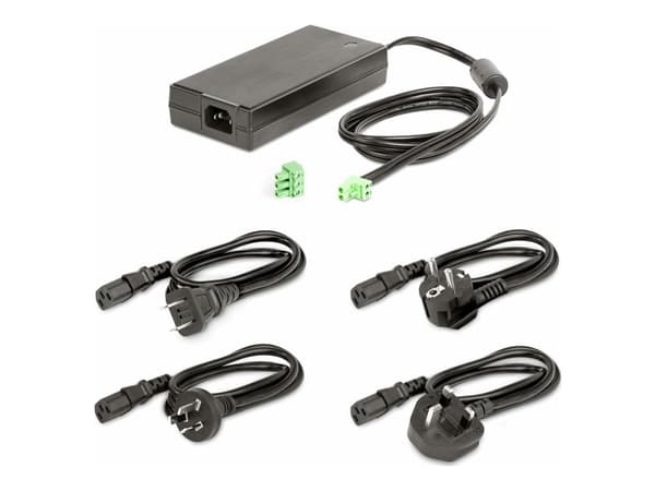 StarTech.com 160W Universal DC Power Adapter (24V/6.6A), 2-Wire Cord and 2/3-Pin Terminal Blocks, 100-240V AC/DC External Power Supply for Industrial