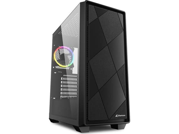 Sharkoon VS8 - - genomskinlig sidopanel (härdat glas) - USB/ljud Svart