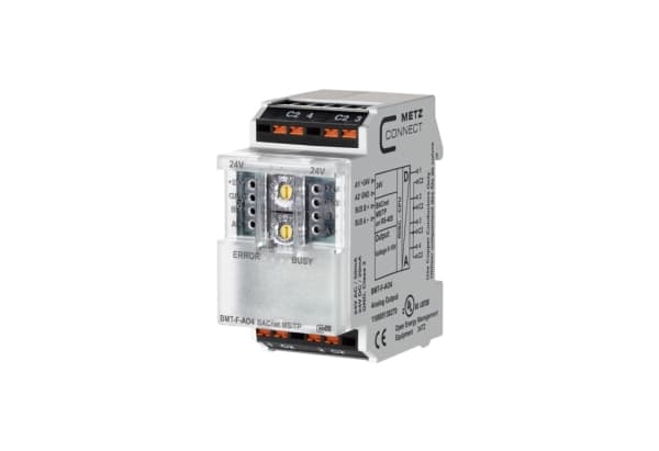 METZ CONNECT BMT-F-AO4 BACnet MS/TP, Analog, Utgang (signal), 4 kanaler, RS-485, BACnet MS/TP, Status