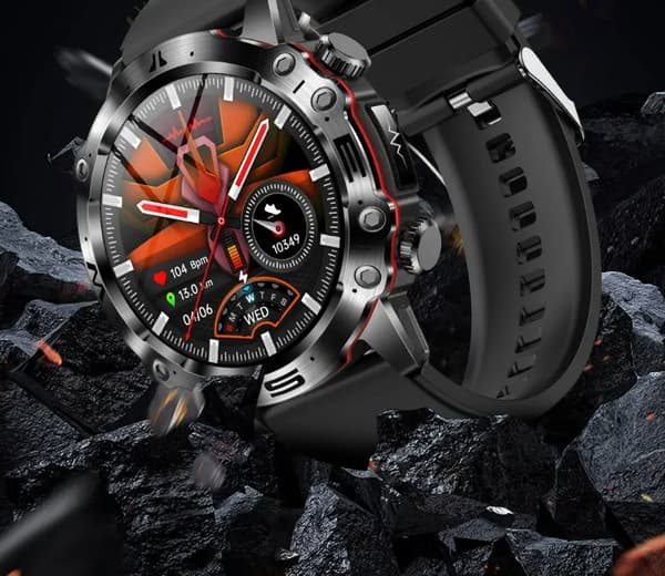 Smart Klocka ET482 Hälsoövervakning 1,43 Tum Amoled-skärm IP68 Vattentät BT Ring Utomhus Sport Smartwatch För Män