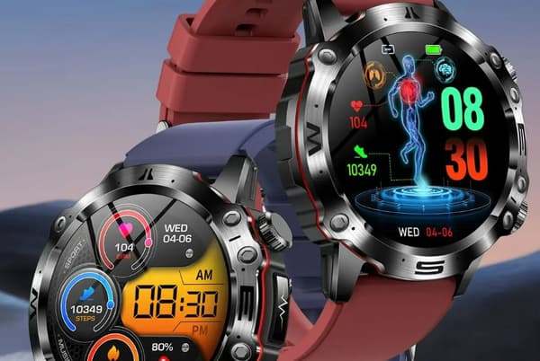Smart Klocka ET482 Hälsoövervakning 1,43 Tum Amoled-skärm IP68 Vattentät BT Ring Utomhus Sport Smartwatch För Män