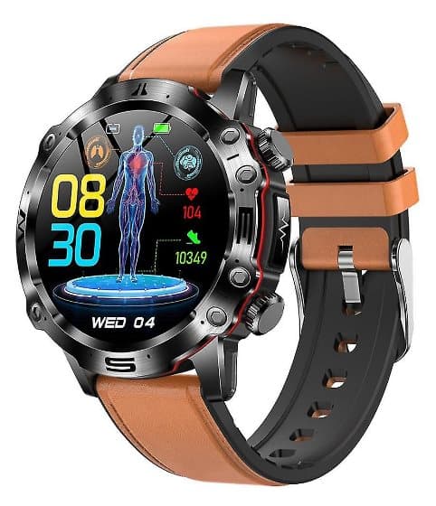 Smart Klocka ET482 Hälsoövervakning 1,43 Tum Amoled-skärm IP68 Vattentät BT Ring Utomhus Sport Smartwatch För Män