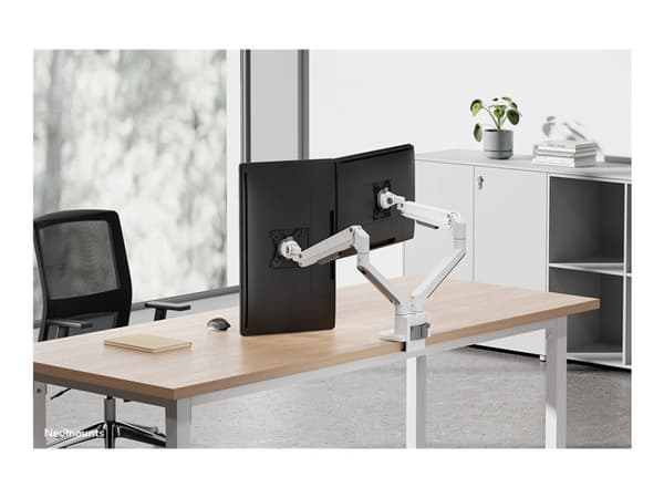 Neomounts NEXT Slim DS70-250WH2 - Monteringssats (vridbar arm) - fullständig rörelse - för 2 monitorer - aluminium - vit - skärmstorlek: 17"-32" - di