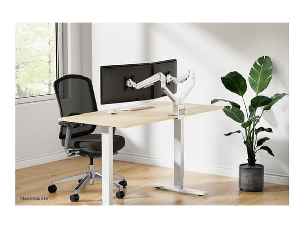 Neomounts NEXT Slim DS70-250WH2 - Monteringssats (vridbar arm) - fullständig rörelse - för 2 monitorer - aluminium - vit - skärmstorlek: 17"-32" - di