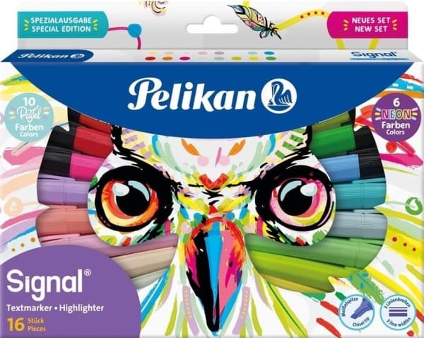 Pelikan 825078, 16 stykker, Flerfarget, Meisel tupp, Flerfarget, 2 mm, 5 mm