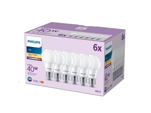 Philips Kynttilälamppu ja Lustre, 4,9 W, 40 W, E14, 470 lm, 15000 h, Lämmin valkoinen