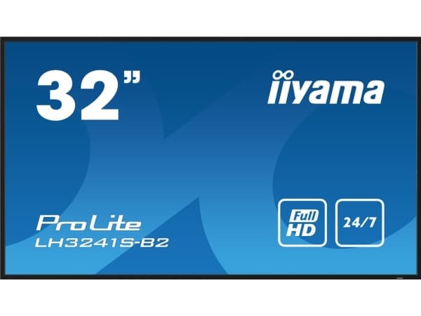 iiyama ProLite LH3241S-B2 - 32" Diagonalklasse (31.5" synlig) LED-bakgrunnsbelyst LCD-skjerm - intelligent skilting - med innebygd SoC-mediespiller -