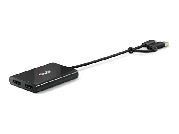 Club 3D - Video adapter - 24 pin USB-C, USB-type A (hann) til DisplayPort (hunn) - 4K 60Hz støtte