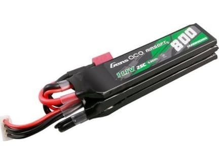 Gens ace 25C 800mAh 3S1P 11.1V NUNCHUCK 3X Airsoft Gun Lipo-batteri med Deans(T)-pluggkontakt