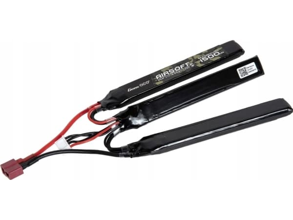 Gens Ace 25C 1500mAh 3S1P 11.1V Nunchuck 3X Airsoft Gun Lipo akku T-pistokeliittimellä varustettuna