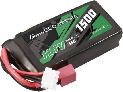Gens ace 35C 1500mAh 3S1P 11,1V Airsoft Gun Lipo-batteri med T-pluggkontakt